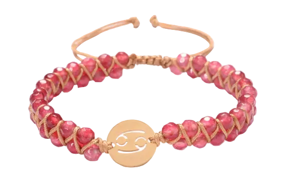 "Pulsera Zodiaco & Piedra de Nacimiento — Trenzada a Mano"