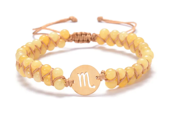 "Pulsera Zodiaco & Piedra de Nacimiento — Trenzada a Mano"