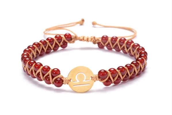 "Pulsera Zodiaco & Piedra de Nacimiento — Trenzada a Mano"