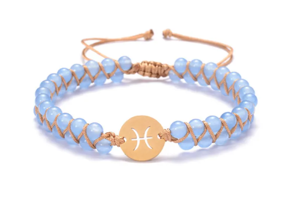 "Pulsera Zodiaco & Piedra de Nacimiento — Trenzada a Mano"