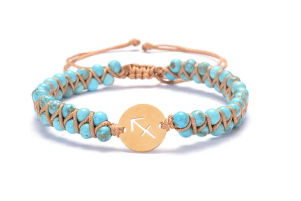 "Pulsera Zodiaco & Piedra de Nacimiento — Trenzada a Mano"